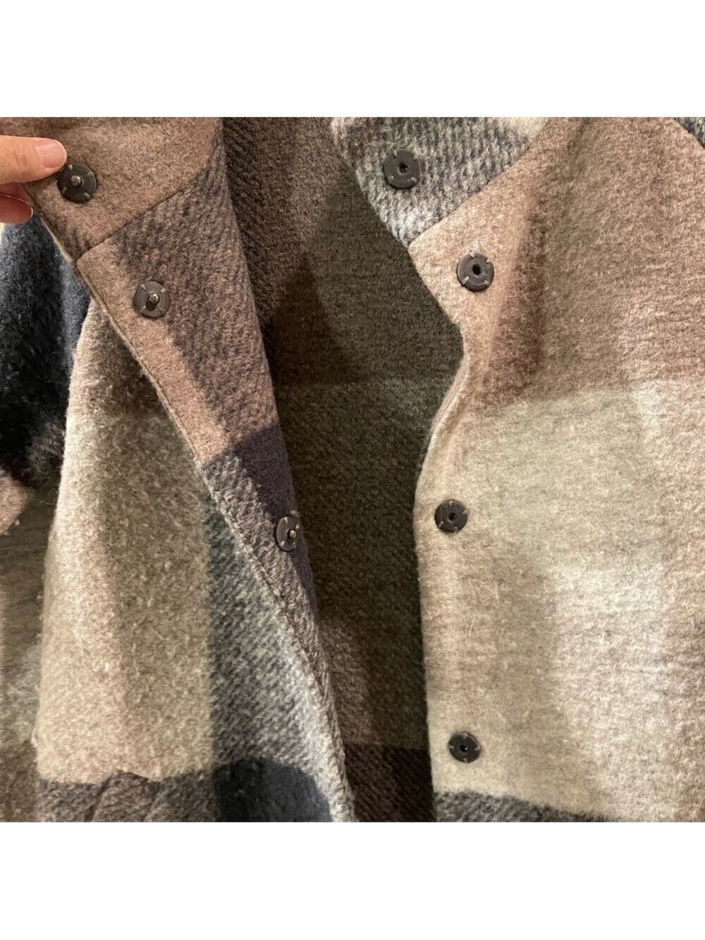 Paraphrase Women's Plaid Wool Blend Overcoat Multicolor Jacket Size: Small - Picture 9 of 11